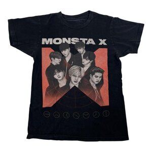 Monsta X T-Shirt Adult Size Small Black K-Pop Band Starship